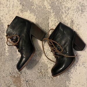 Freebird Black Leather Lace Up Boots